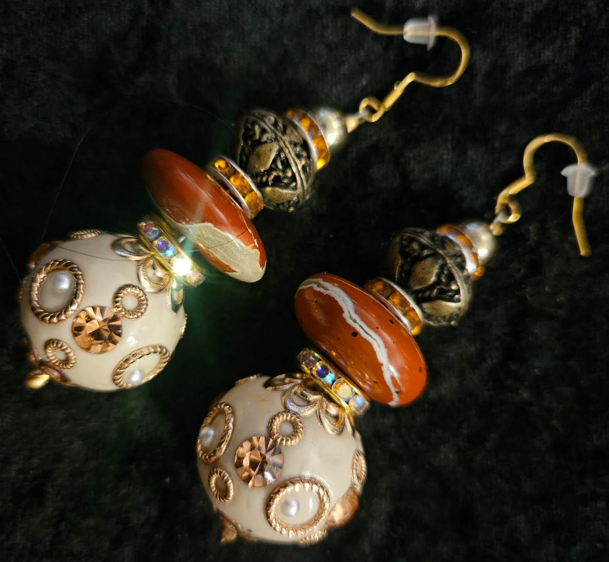 Red Agate Jasper Rondelle Luxury Necklace with Jasper Slab Gemstone Pe