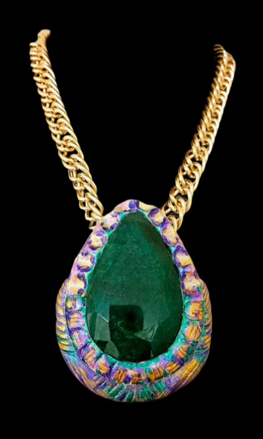 Opulent Hand Sculpted Huge Emerald Pendant - Museum Quality Collectors