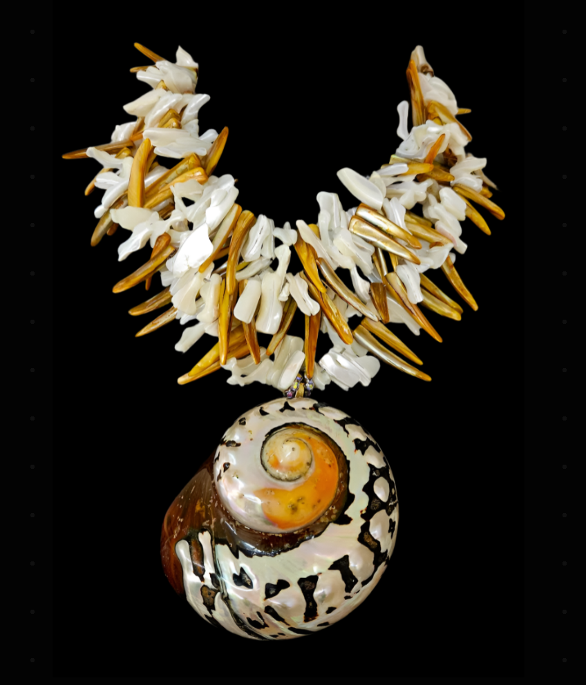 Turbo Shell & Frangia Necklace - Bespoke Sexy Jewelry for Celebrities