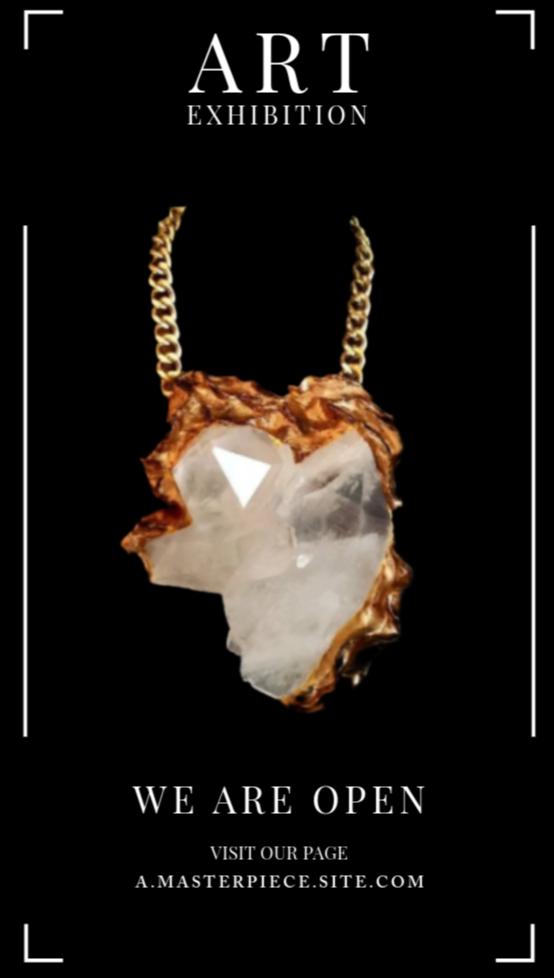 Red Aura Quartz Point Sculpted Gemstone Pendant & Satin Rope - Unisex