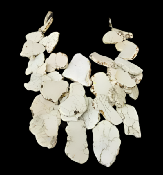 Off White Howlite or Sea Sediment Jasper Huge Statement Necklace