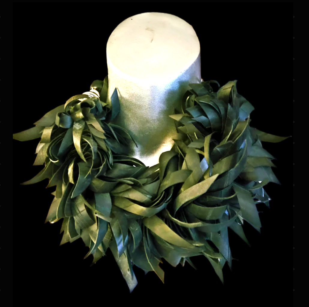 Upcycled Rubber Fringe Haute Couture Statement Necklace