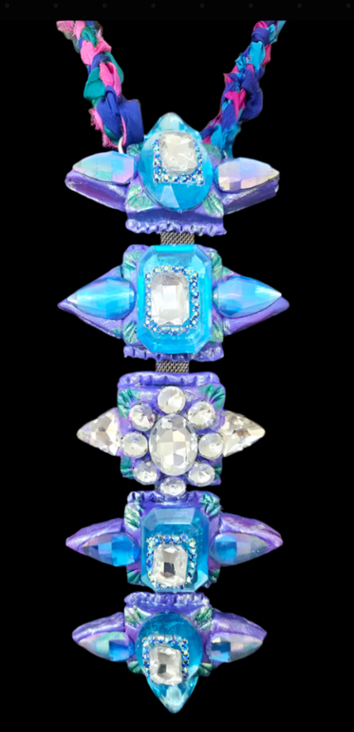 Sculpted Art Deco Crystal Totem Chest Piece - Modern Flapper