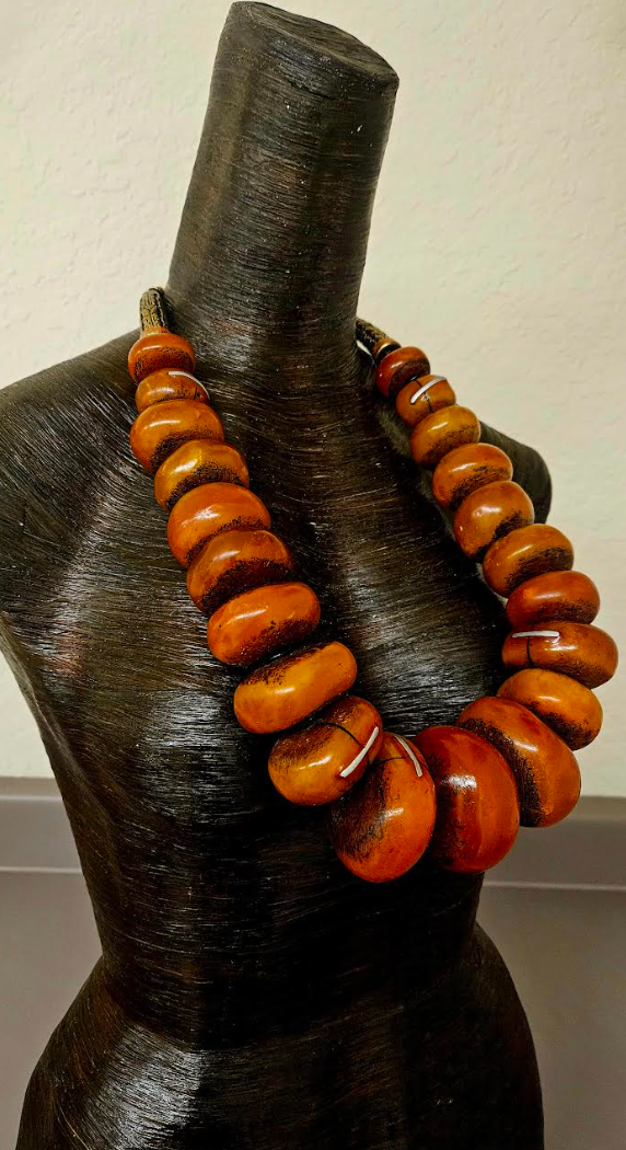 Huge Moroccan Resin Beaded Tribal Ethnic Bib Necklace - Unisex Design