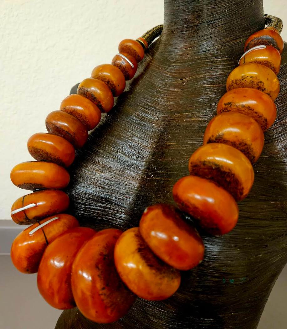 Huge Moroccan Resin Beaded Tribal Ethnic Bib Necklace - Unisex Design