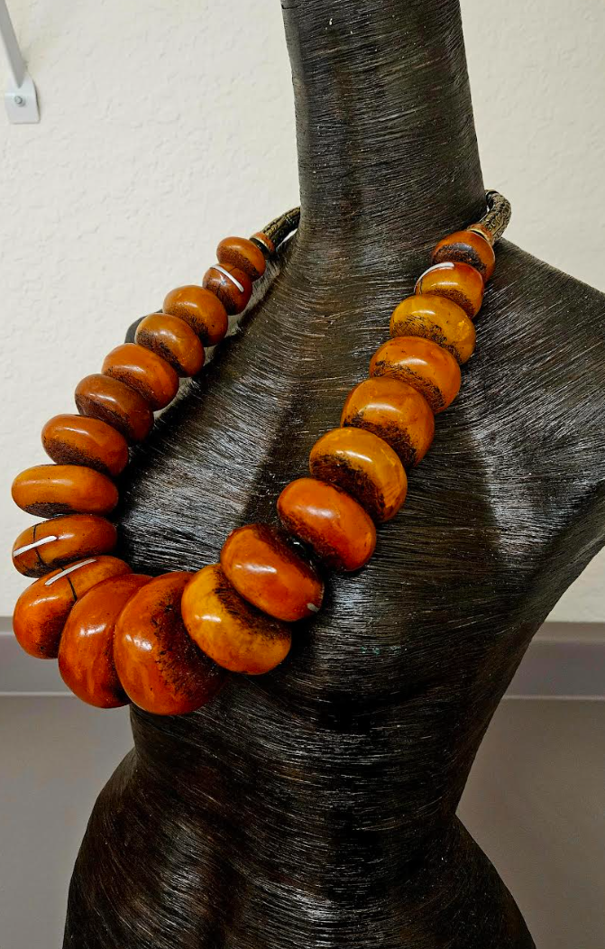 Huge Moroccan Resin Beaded Tribal Ethnic Bib Necklace - Unisex Design