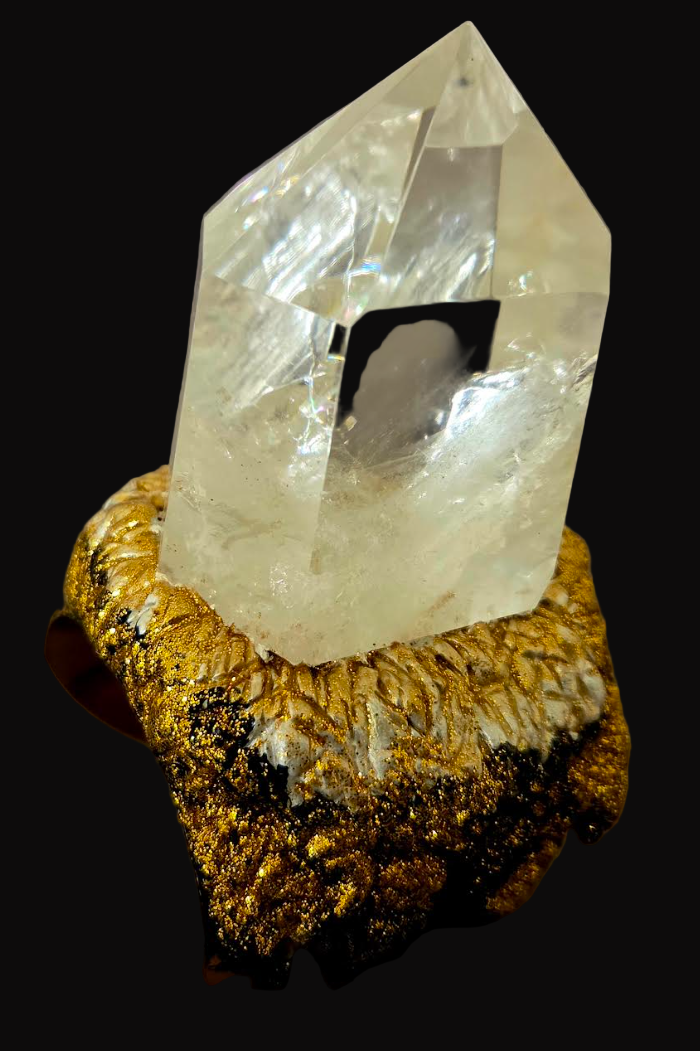 Phantom Quartz Point Brass Cuff - Met Gala Showstopper