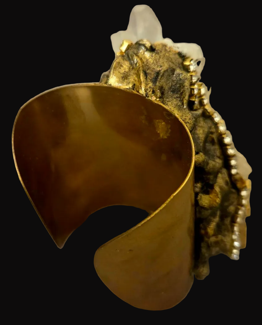 Rough Quartz & Rhinestone LUXE Cuff - Hollywood Glam