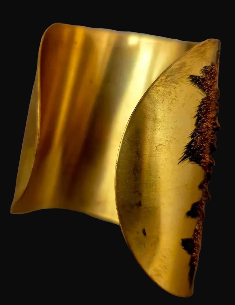 Quartz Point Ombre Glitter Brass Cuff - Wearable Art