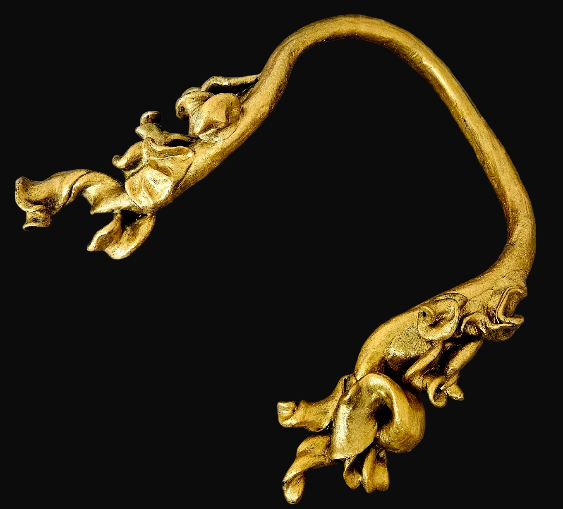 Metallic Gold Baroque Hand Sculpted Unisex Torc - Celebrity Stylists