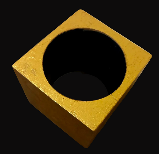 XL Metallic Gold Leaf Cube Statement Cuff for PLUS Women - MONIES Style