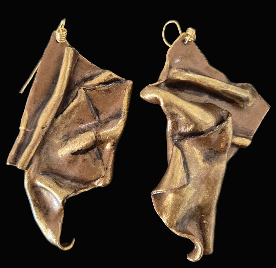 Faux Bronze Sculpted Unisex Breast Plate - Couture Statement Necklace