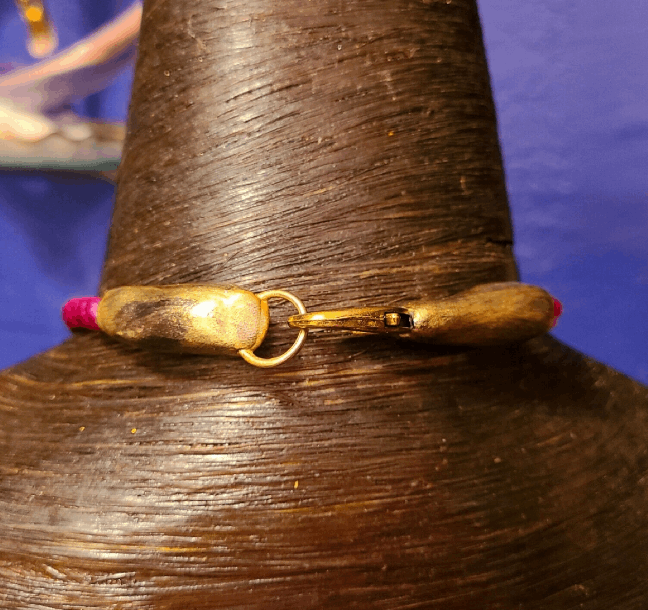 Bismuth Sculpted Talisman On A Silk Rope, Jewel Tone Crystal Talisman Unisex, Rainbow Lab Grown Crystal Amulet