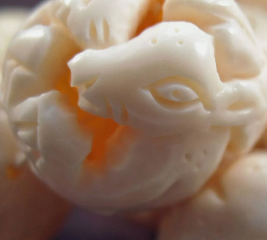 Hand Carved Bone Goat Motif Beaded Multi Strand Luxury Necklace