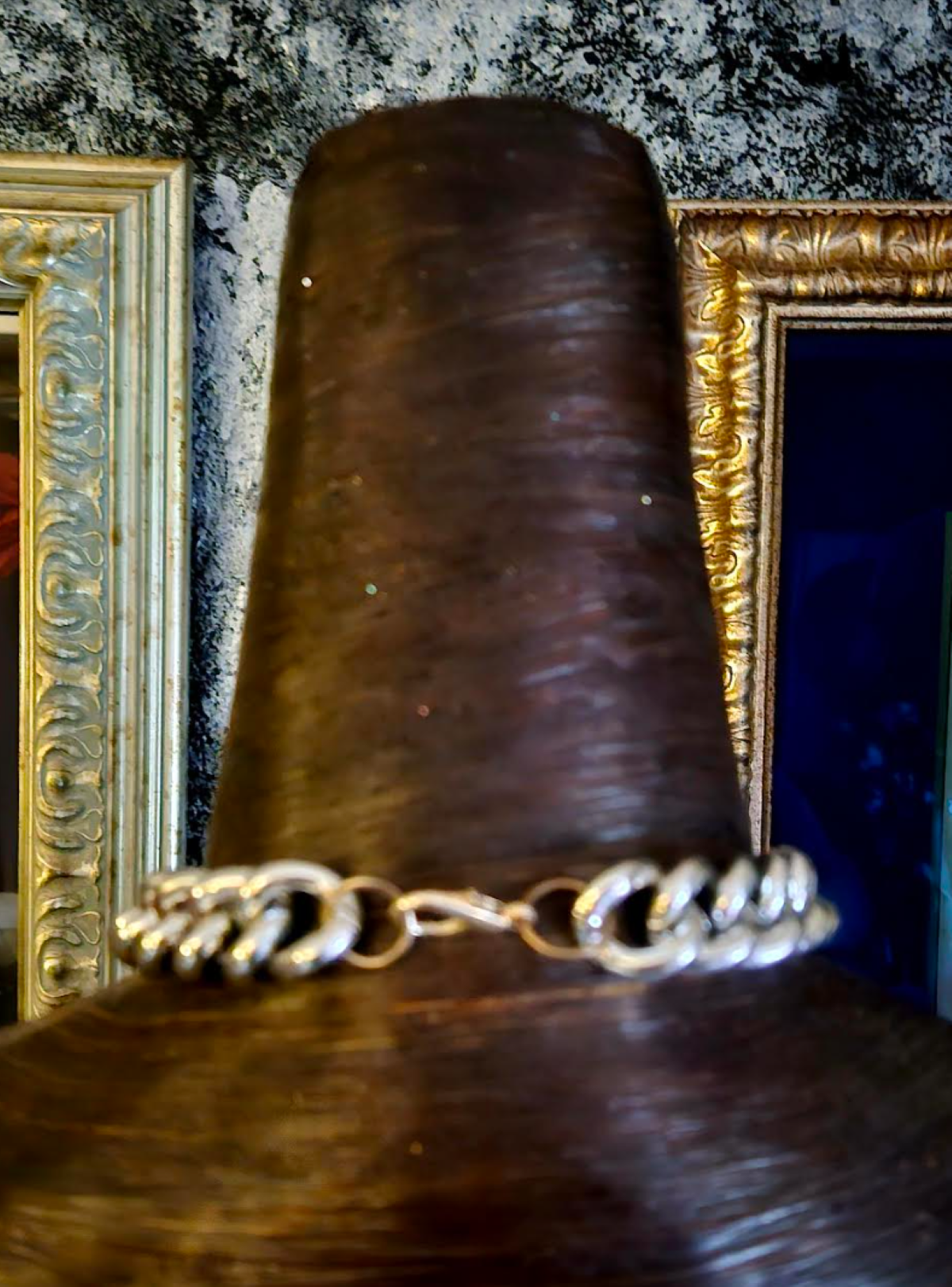 Huge Lavender Agate Pearl & Glass Statement Gemstone Pendant, Rapper V