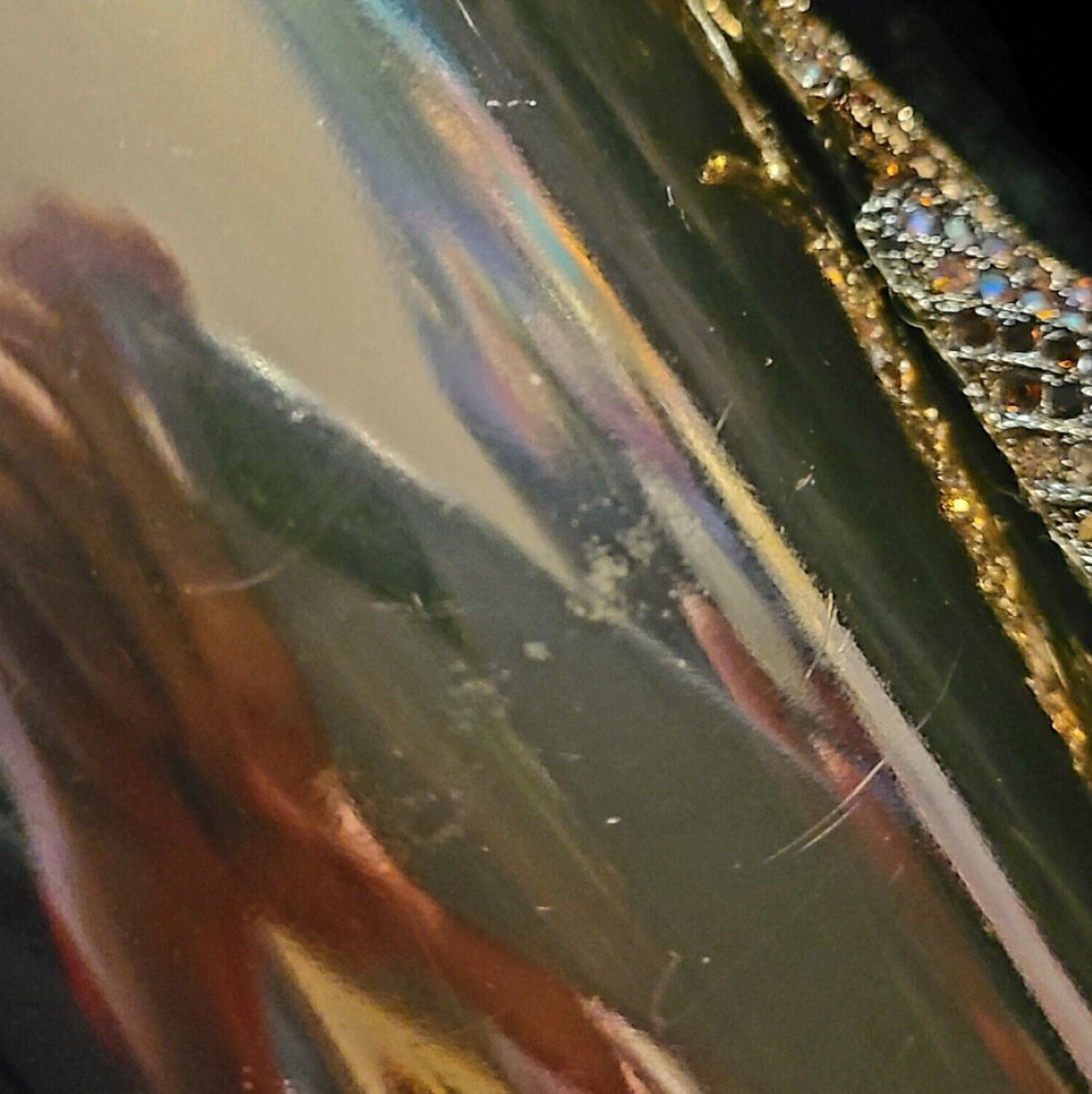 Wide Gold Tone Rhinestone Parrot Statement Cuff - Bling Wrist Candy