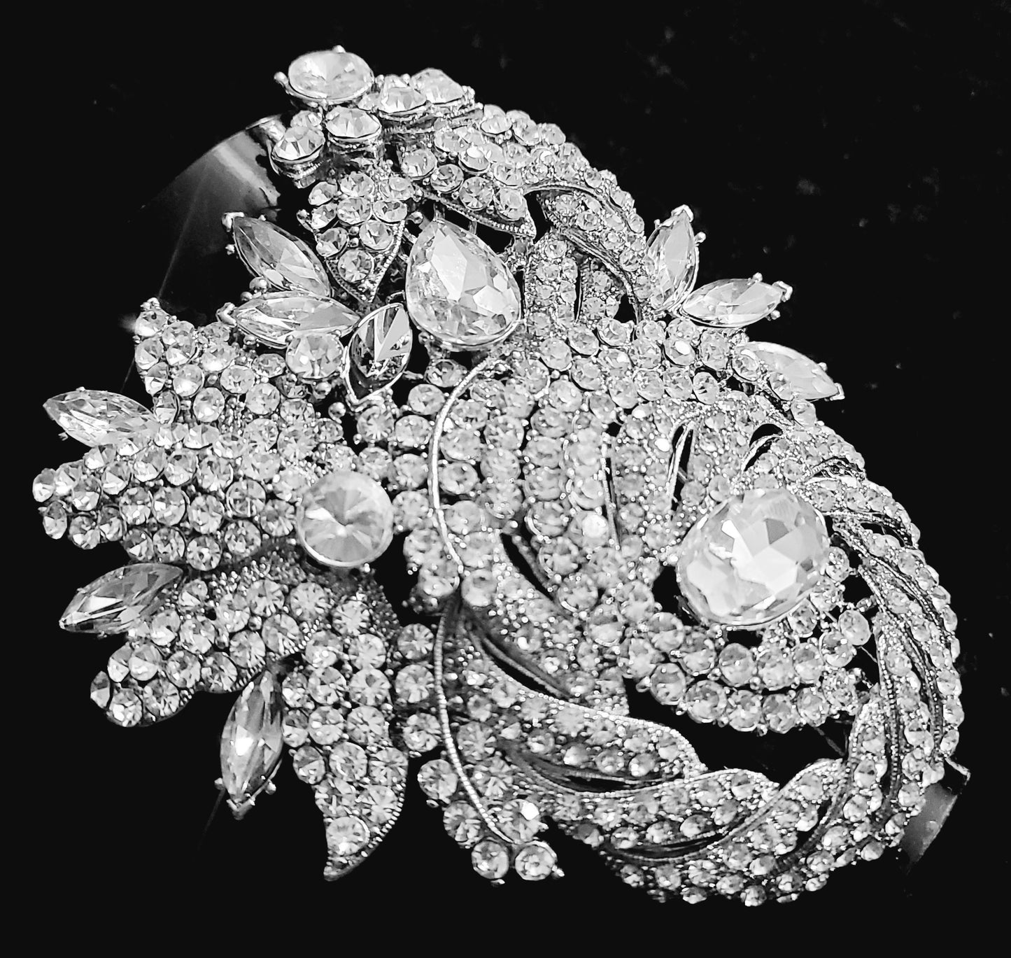 Dramatic & Oversized Art Deco Diamante Rhinestone Statement Cuff