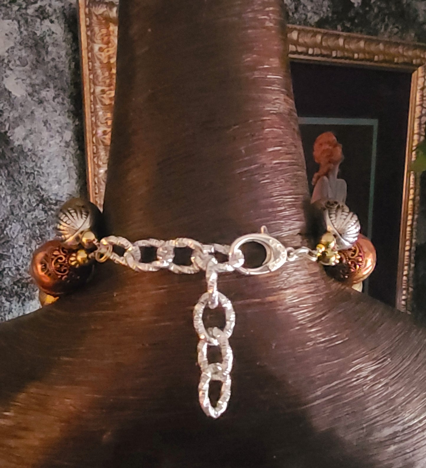 African Jumbo Beaded Brass & Copper Ethnic Luxury Necklace - Queens