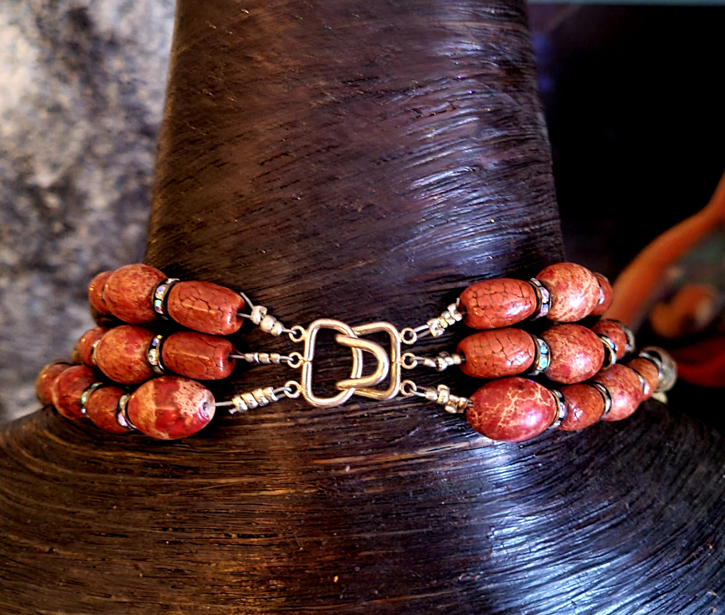 Oversized Tibetan Resin Ethnic Beaded Statement Necklace - Autumn