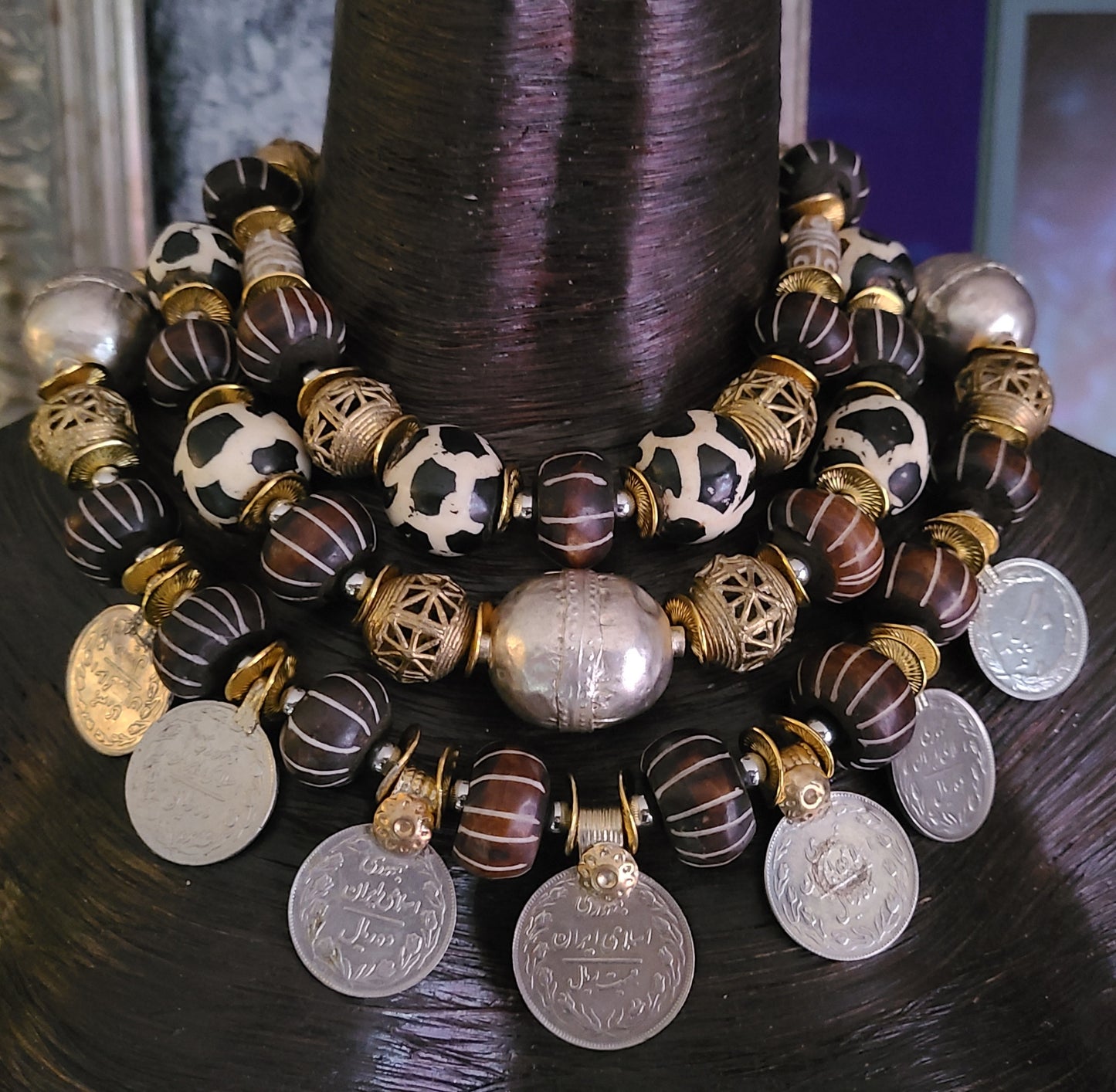 Ornate Tribal Haute Couture Statement Luxury Necklace with Kuchi Coins