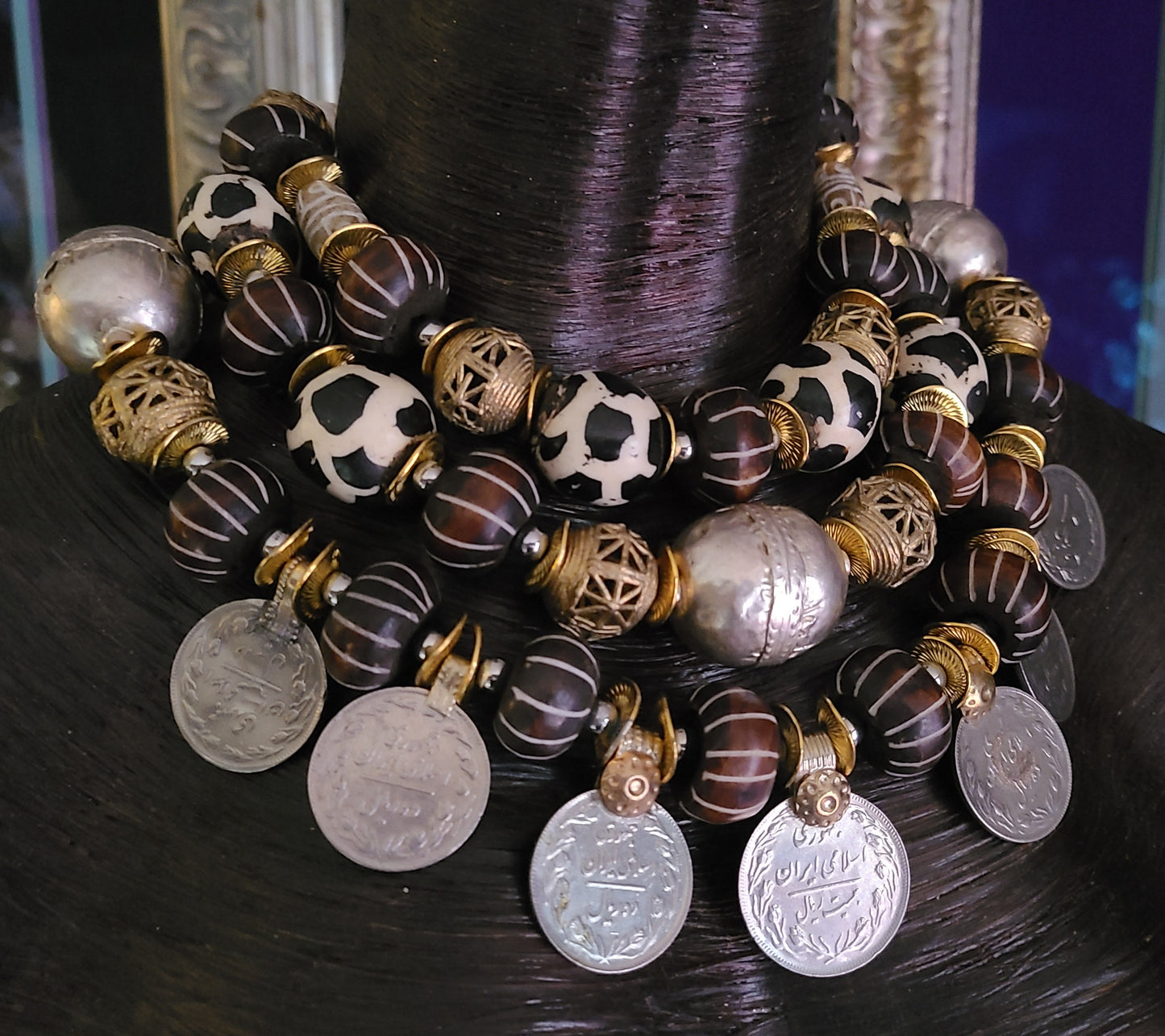 Ornate Tribal Haute Couture Statement Luxury Necklace with Kuchi Coins
