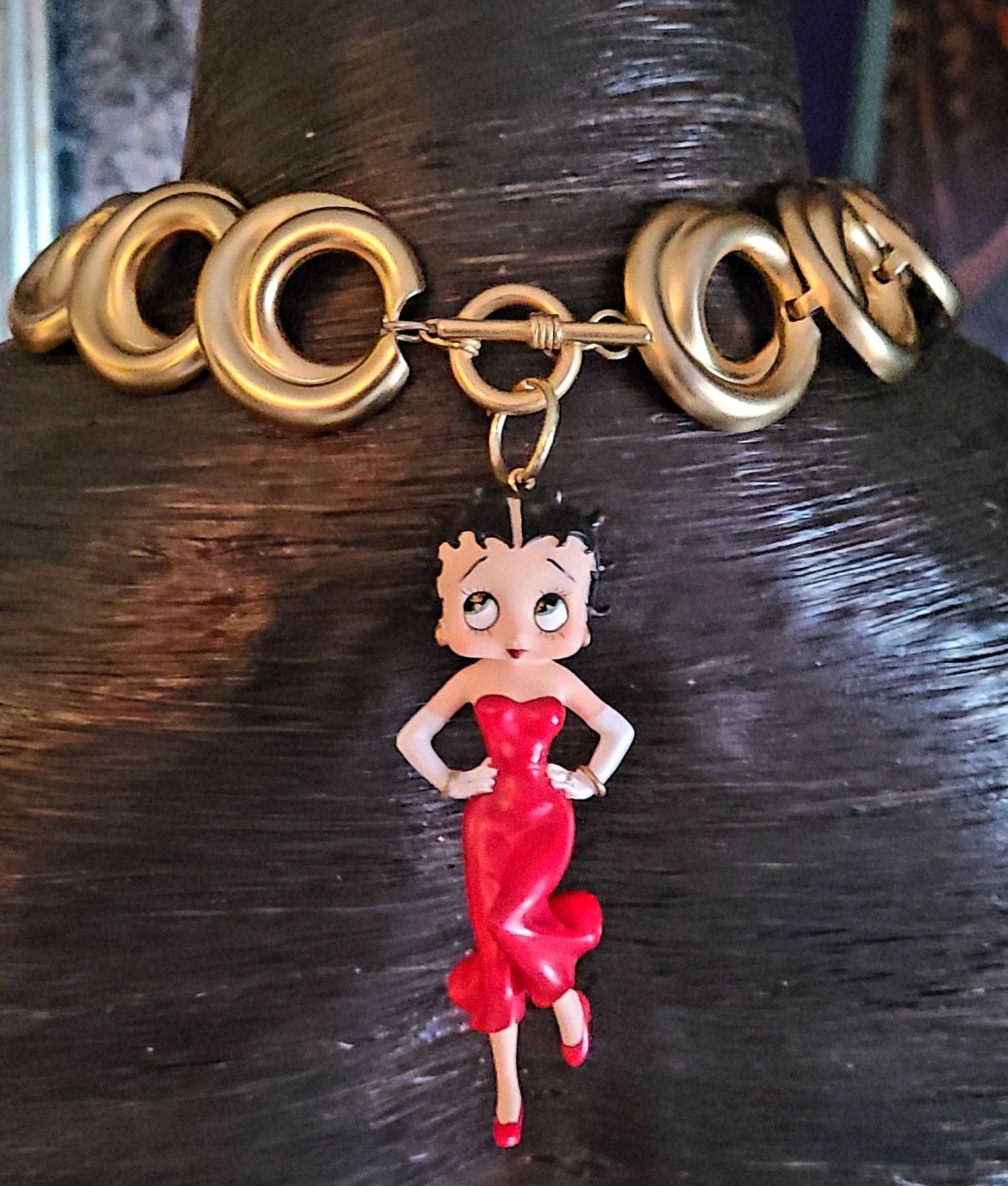 Betty Boop Figurine Eccentric Statement Necklace for Women