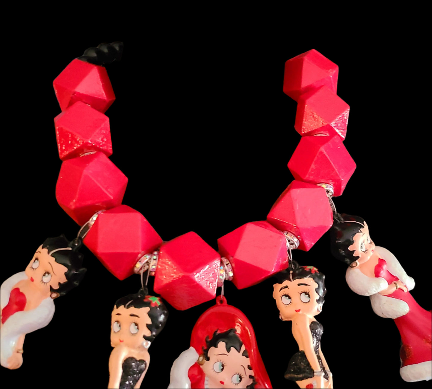 Betty Boop Figurine Statement Necklace - Bold Femme Fatale Neck Candy