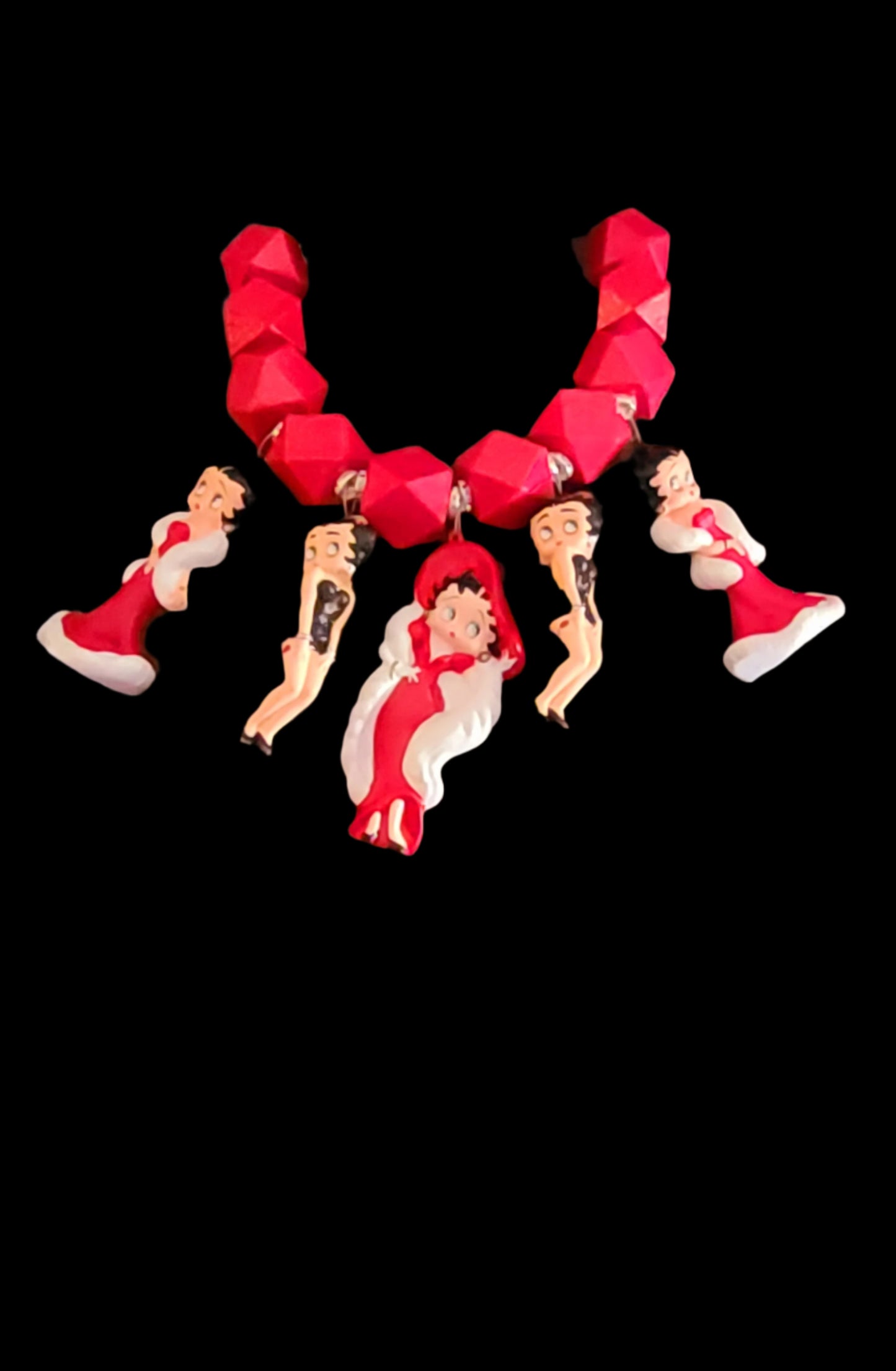 Betty Boop Figurine Statement Necklace - Bold Femme Fatale Neck Candy