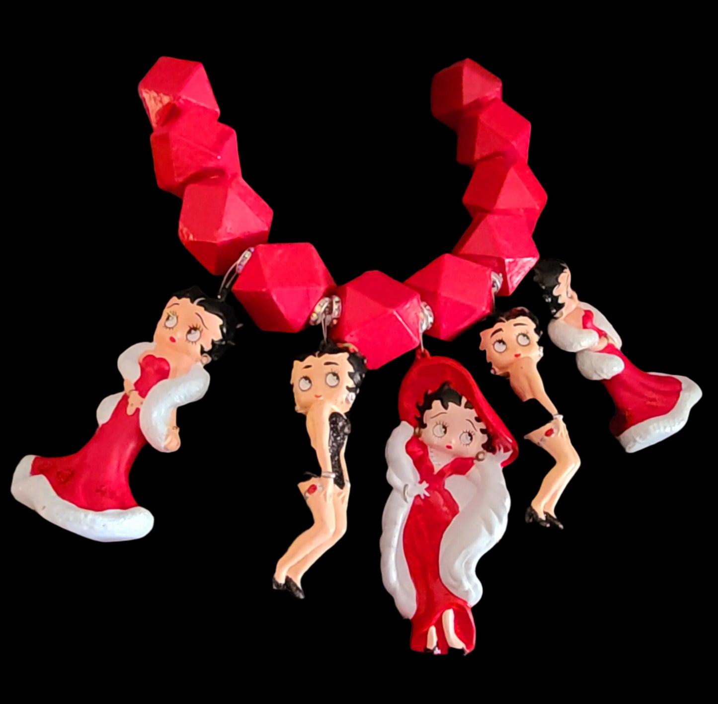 Betty Boop Figurine Statement Necklace - Bold Femme Fatale Neck Candy