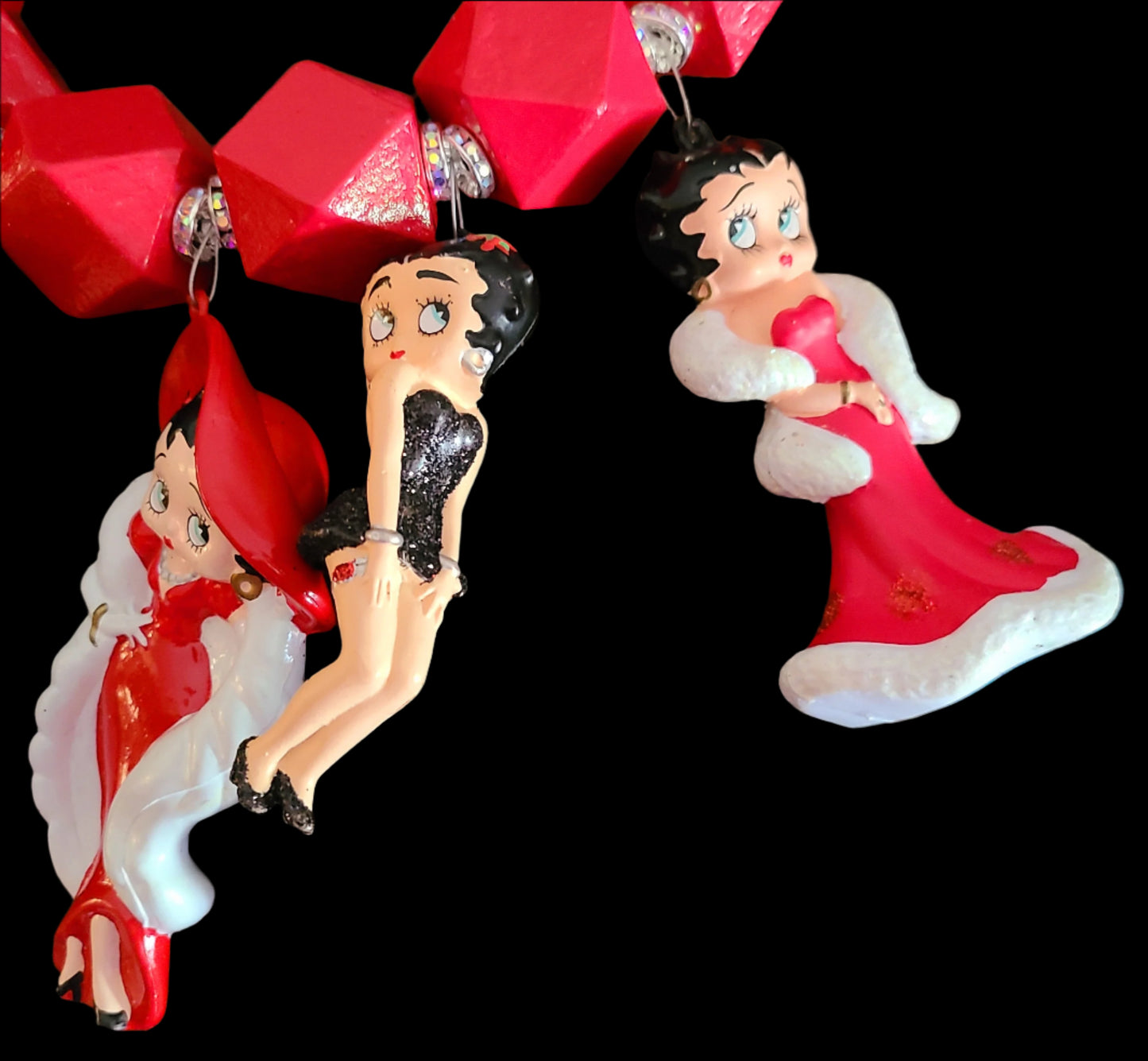 Betty Boop Figurine Statement Necklace - Bold Femme Fatale Neck Candy