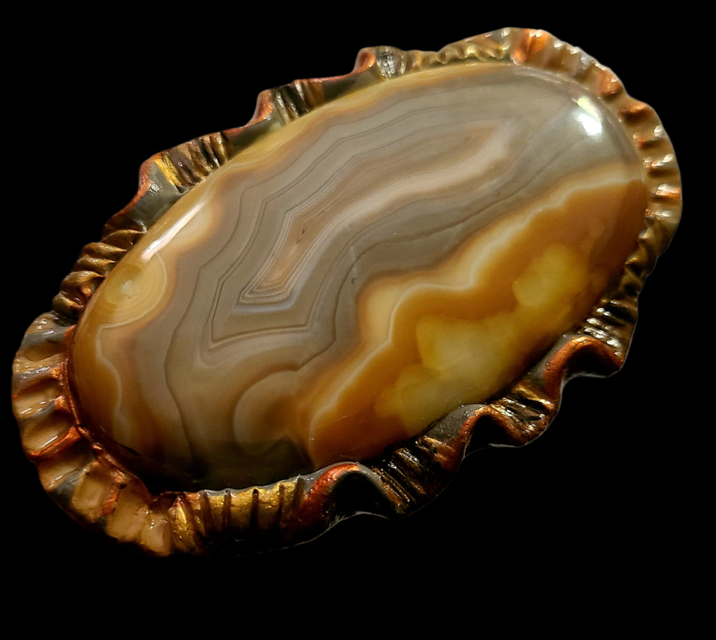 Oversized Agate Hand Sculpted Statement Ring