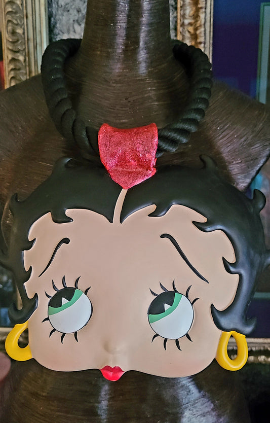 Chest Piece Betty Boop Face Plaque, Breastplate Vamp Femme Fatale, Jewelry Cartoon Character, Accessory Whimsical Eccentric,