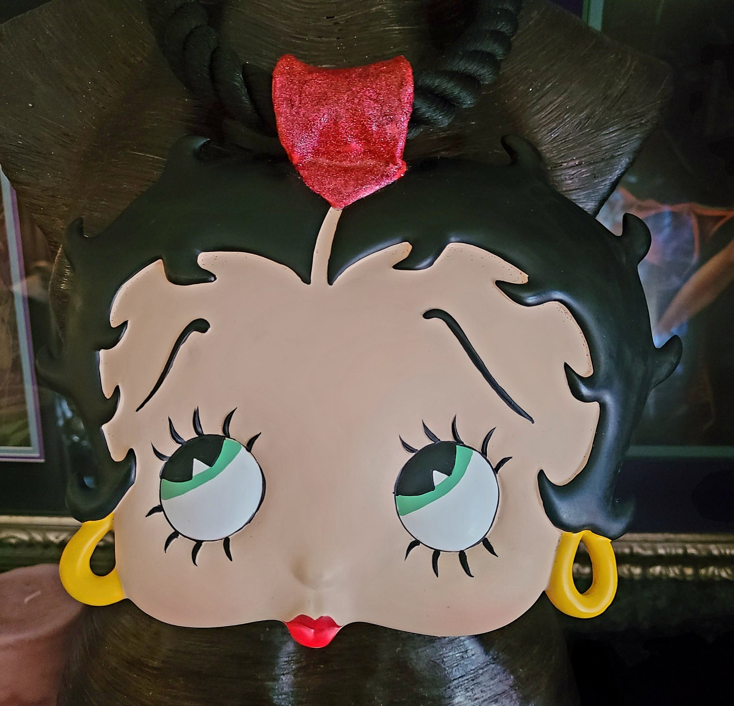 Chest Piece Betty Boop Face Plaque, Breastplate Vamp Femme Fatale, Jewelry Cartoon Character, Accessory Whimsical Eccentric,