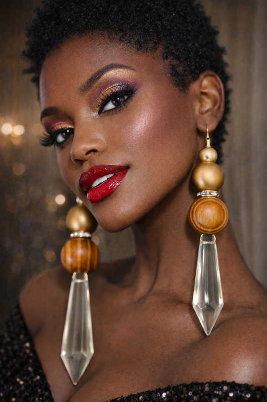 Avant Garde Shoulder Duster Pierced Earrings With Chandelier Crystals