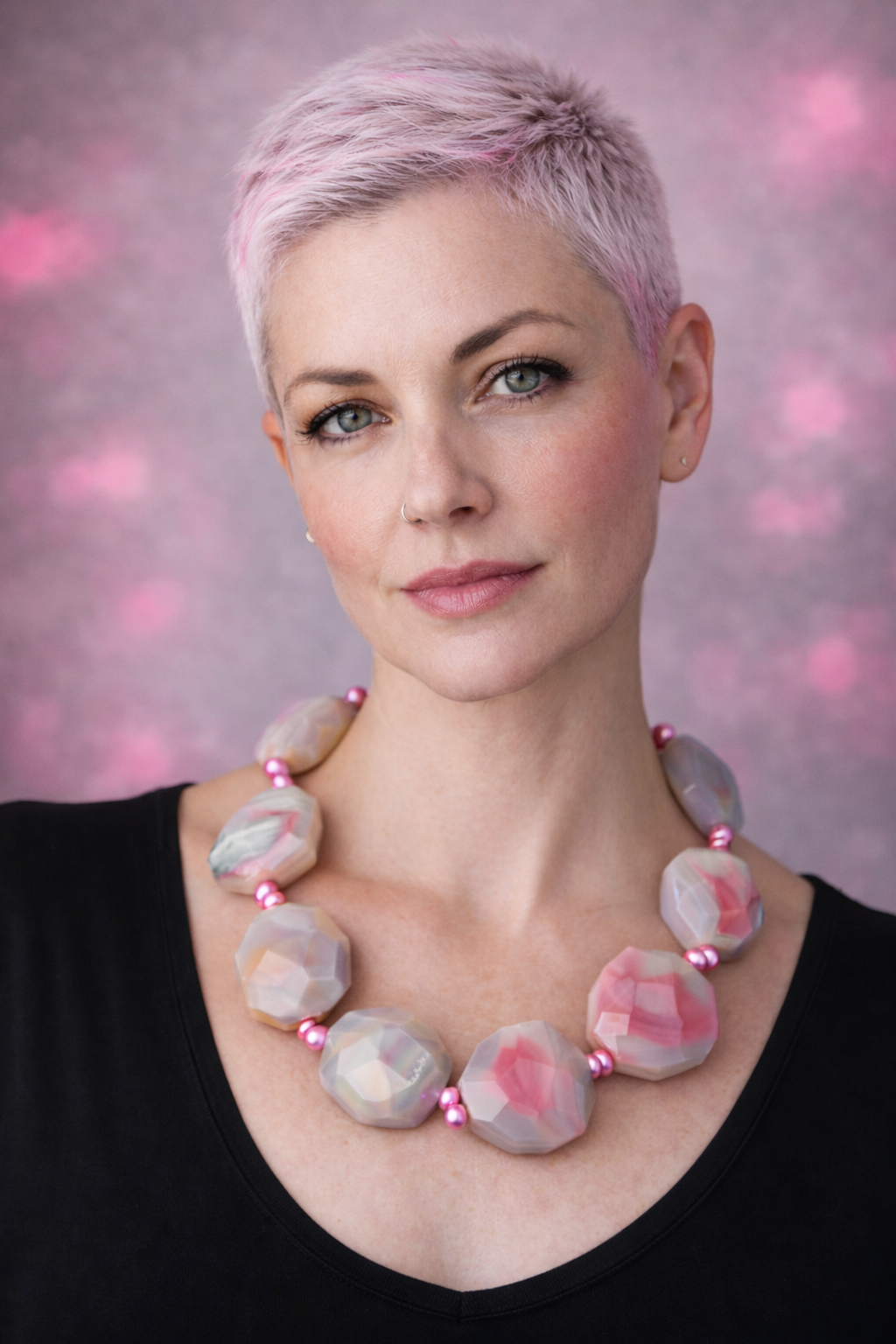 Faceted Druzy Agate & Pearl - Elegant Bridal Choker