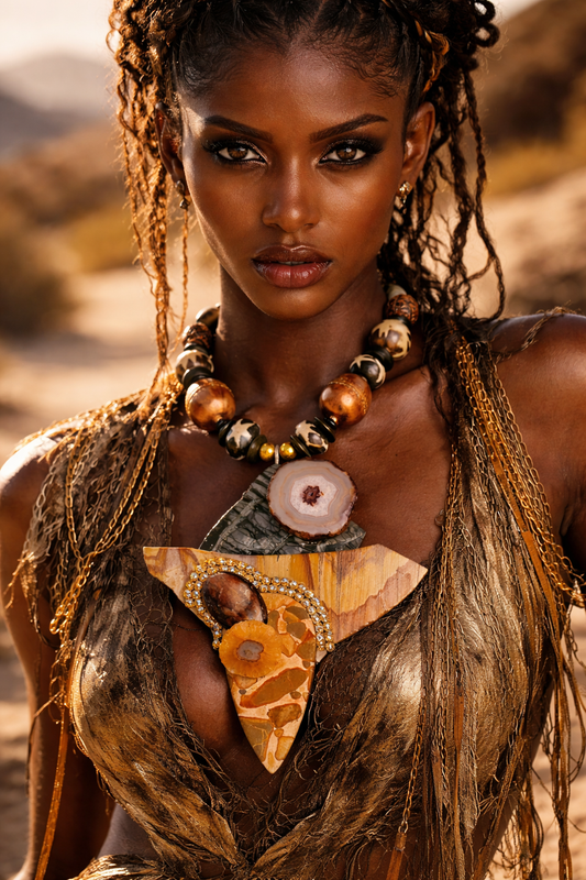 Mixed Gemstone Pendant - African Inspired Luxury Beads