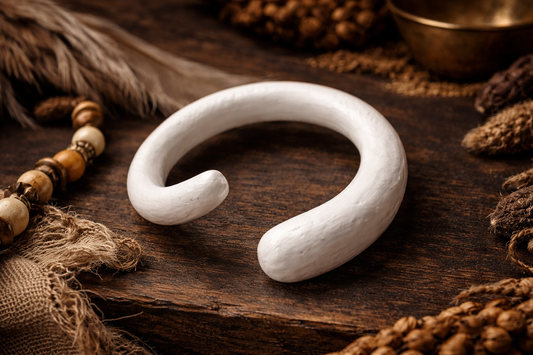 White Lacquer Snake Cuff for Women, Stackable Unisex Artisan Bangle
