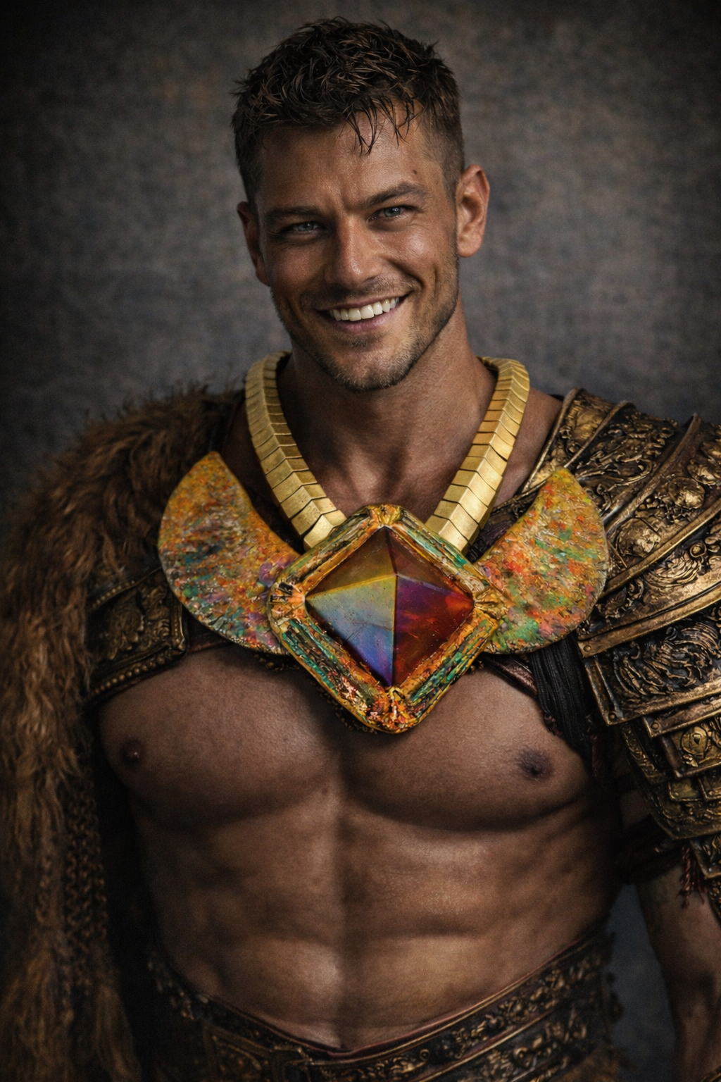 Egyptian Revival Red Aura Quartz Pyramid Necklace - Queen Cleopatra