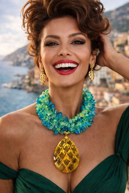 Branch Quartz & Citrine Crystal - Tropical Neck Candy