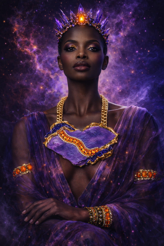 Purple Moonstone Slab Chest Piece - Sculpted OOAK Couture