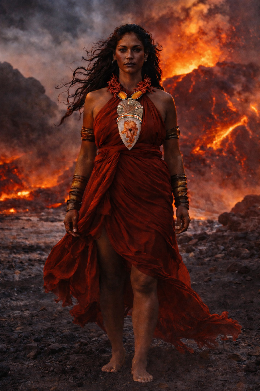 Ammonite & Coral Statement Pendant - OOAK Power Relic