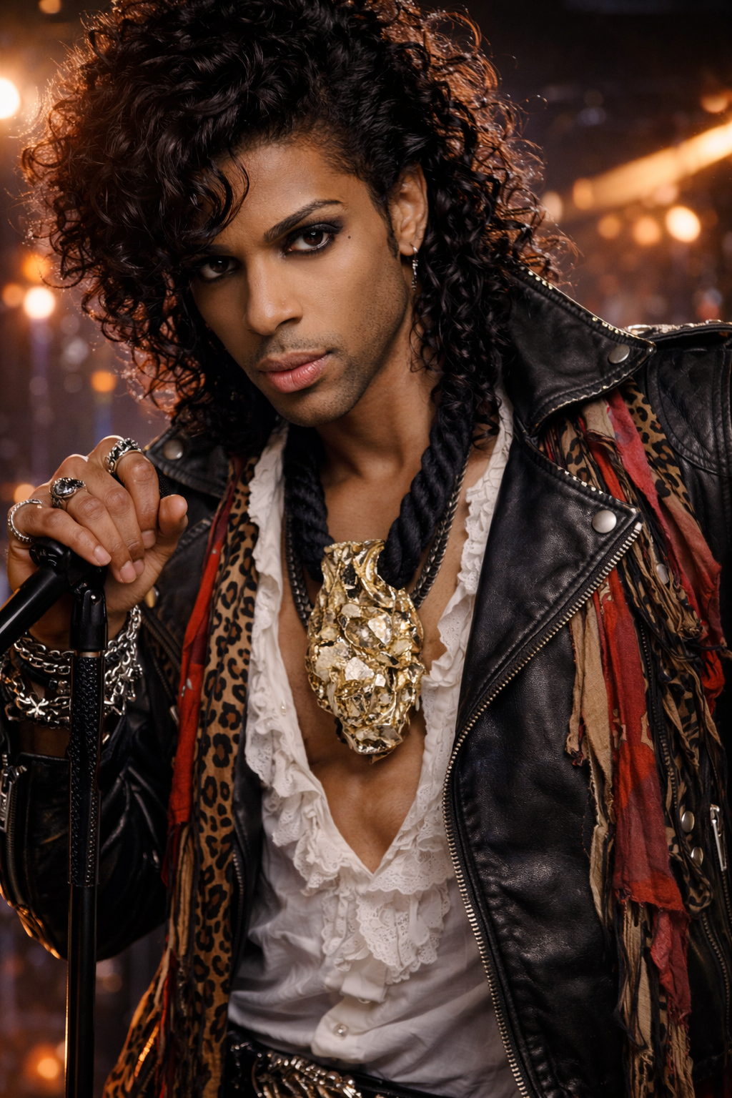 Rough Pyrite Sculpted Unisex Pendant With Black Rope - Badass Luxe