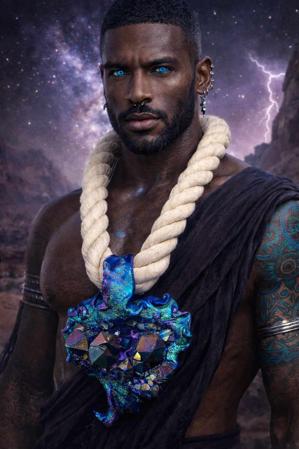 Badass Titanium Quartz Amulet - Mens Metaphysical Pendant