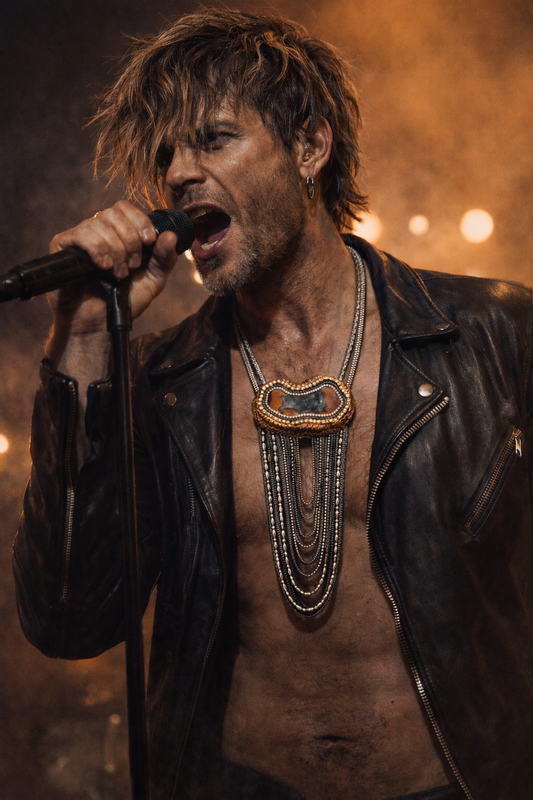 Rustic Druzy Agate Pendant - Waterfall Chain Chest Piece