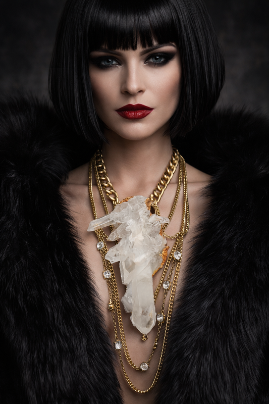 Sculpted Rough Quartz Pendant - Museum Quality Jewelry