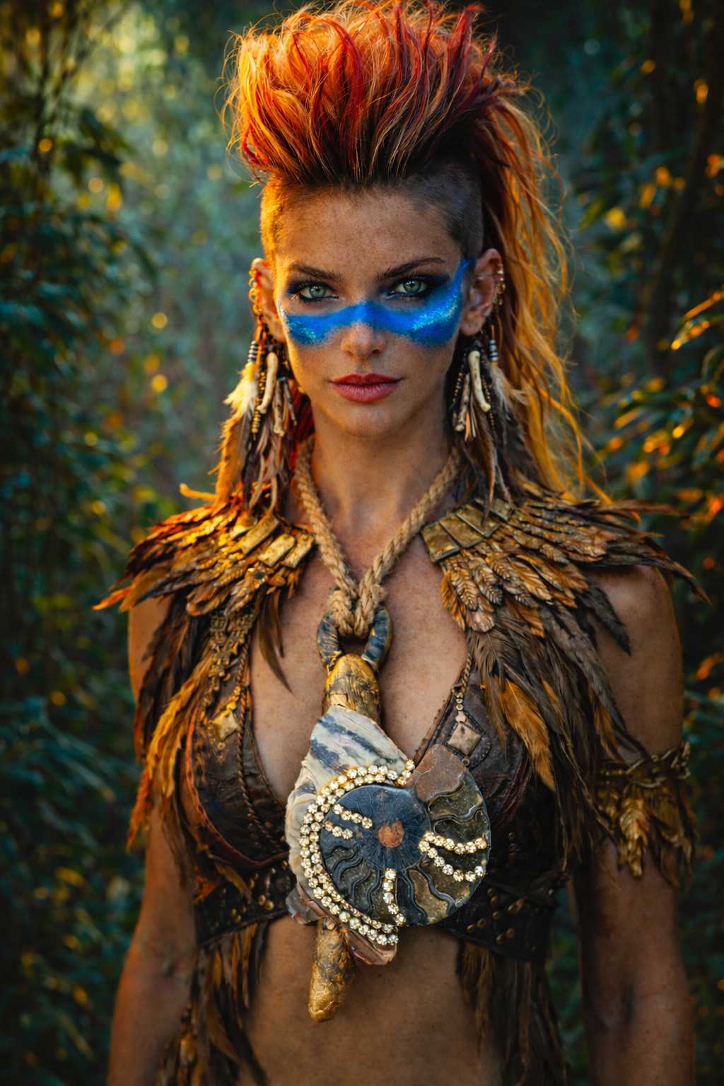 Earth Tone Mixed Media Component Organic Pendant on a Hemp Rope