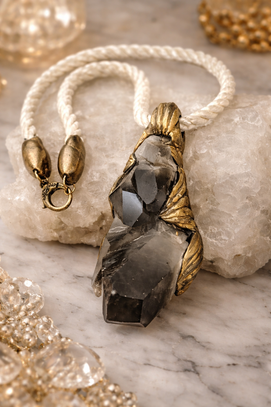 Gemmy Smoky Quartz Unisex Pendant - High End Boho Glamour