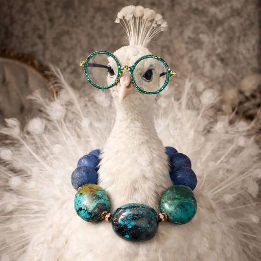 Hubei Turquoise Bold Boulder Choker - Ode to Iris Apfel Style