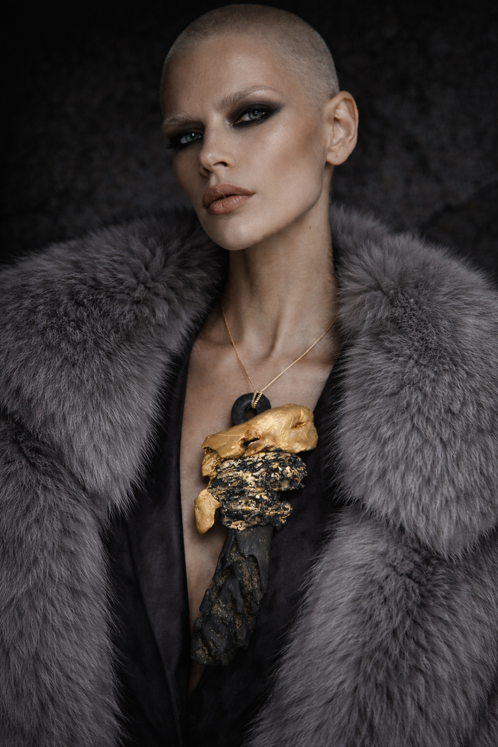 Gilded Driftwood Artisan Unisex Assemblage Statement Pendant - Posh