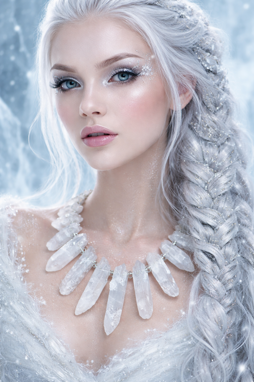 White Branch Quartz Crystal Statement Necklace - Artisan